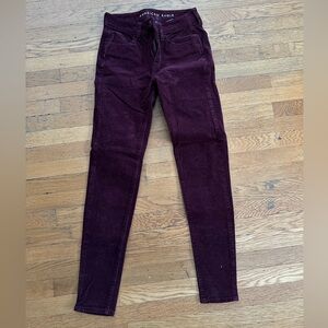 American Eagle Outfitters Wine Corduroy Skinny Pants